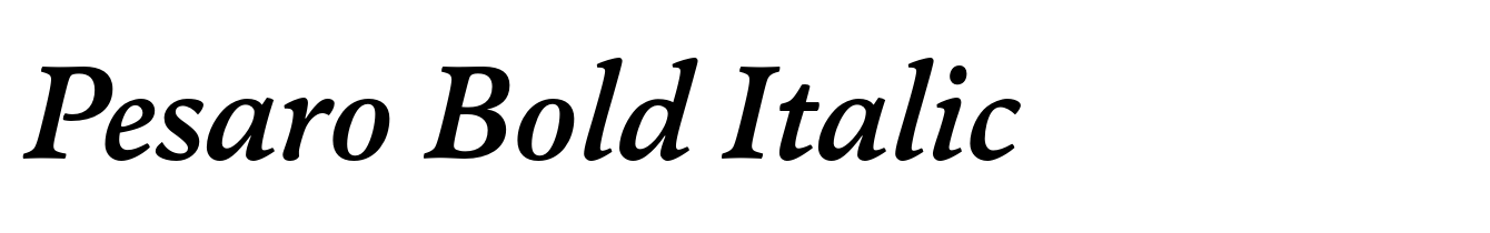 Pesaro Bold Italic
